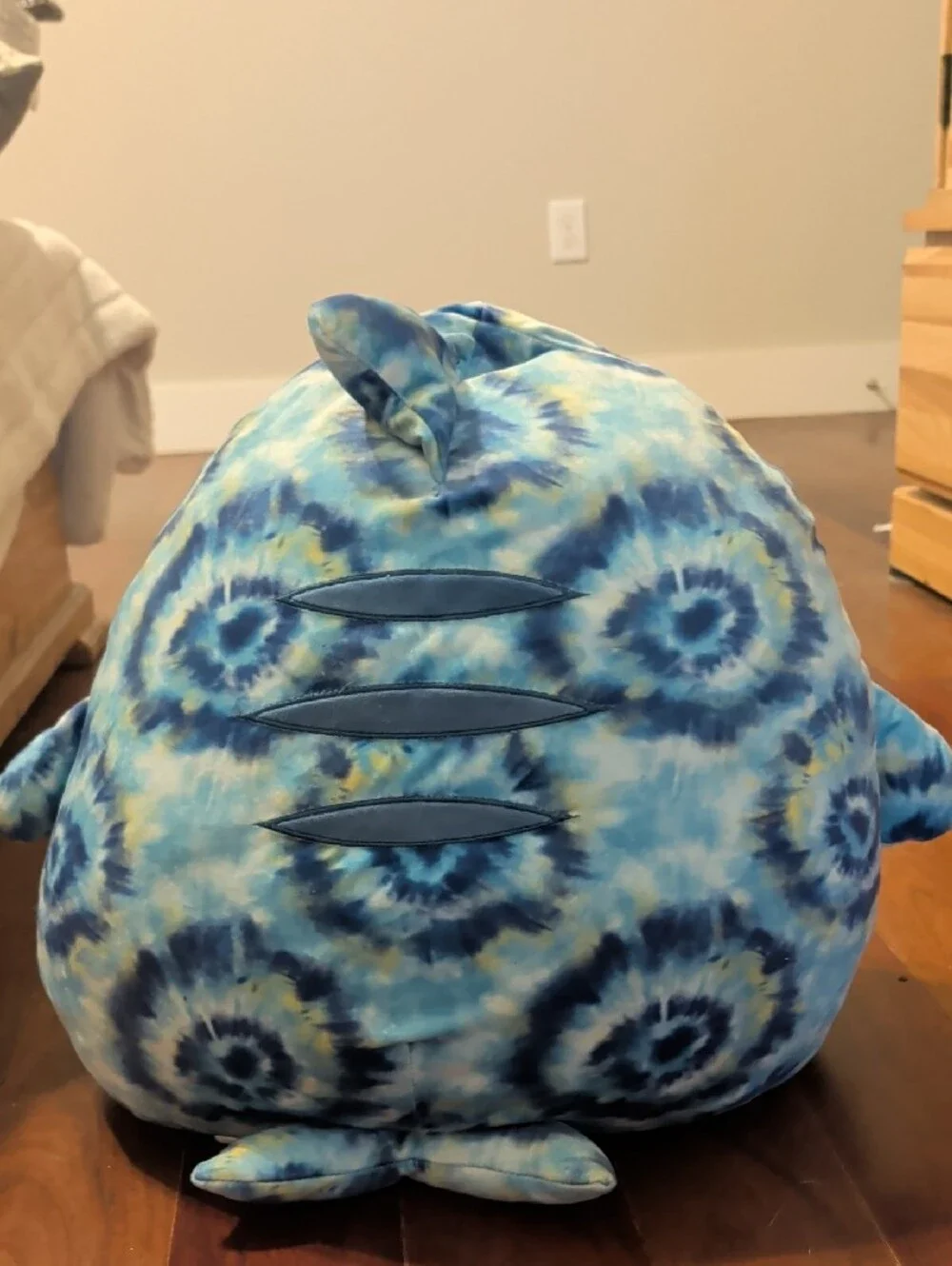 Squishmallows Blue Tie-Dye Shark Plush Pillow